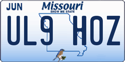 MO license plate UL9H0Z