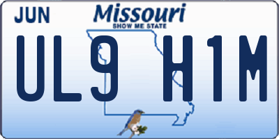 MO license plate UL9H1M
