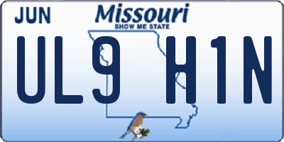 MO license plate UL9H1N