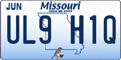 MO license plate UL9H1Q