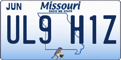 MO license plate UL9H1Z