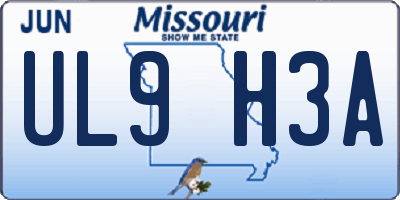 MO license plate UL9H3A