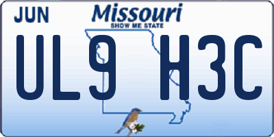 MO license plate UL9H3C