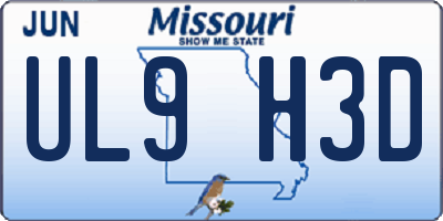 MO license plate UL9H3D