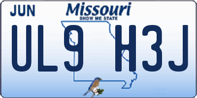 MO license plate UL9H3J