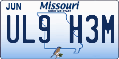 MO license plate UL9H3M