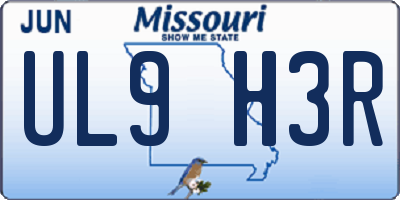MO license plate UL9H3R