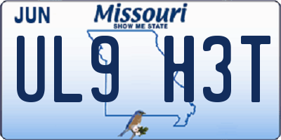 MO license plate UL9H3T