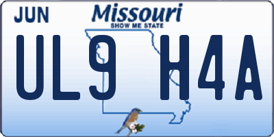 MO license plate UL9H4A