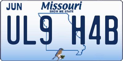 MO license plate UL9H4B