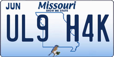 MO license plate UL9H4K