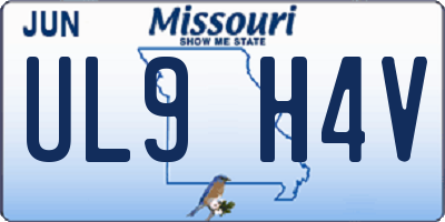 MO license plate UL9H4V