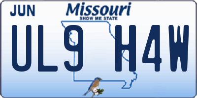 MO license plate UL9H4W