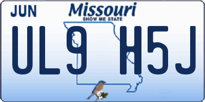 MO license plate UL9H5J