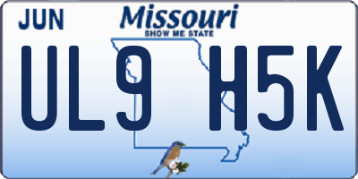 MO license plate UL9H5K