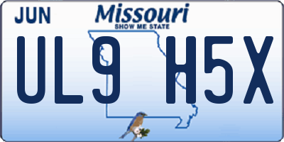 MO license plate UL9H5X