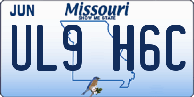MO license plate UL9H6C