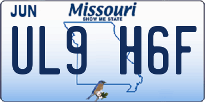 MO license plate UL9H6F
