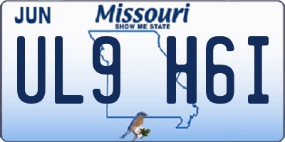 MO license plate UL9H6I