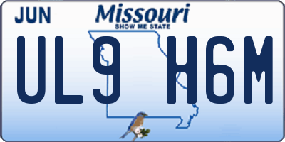 MO license plate UL9H6M
