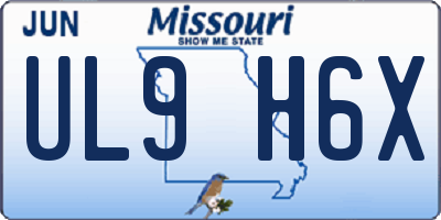 MO license plate UL9H6X