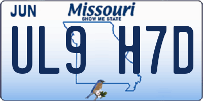 MO license plate UL9H7D