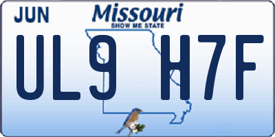 MO license plate UL9H7F