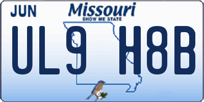 MO license plate UL9H8B