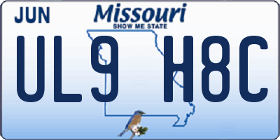 MO license plate UL9H8C