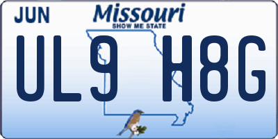 MO license plate UL9H8G