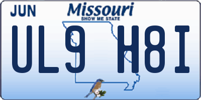 MO license plate UL9H8I