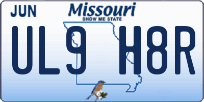 MO license plate UL9H8R