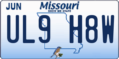 MO license plate UL9H8W