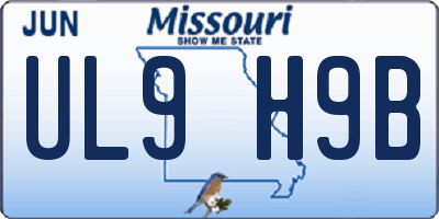 MO license plate UL9H9B