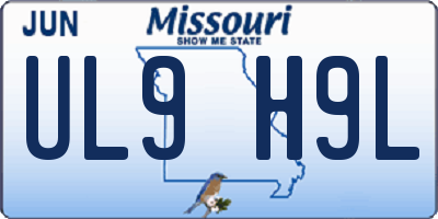 MO license plate UL9H9L