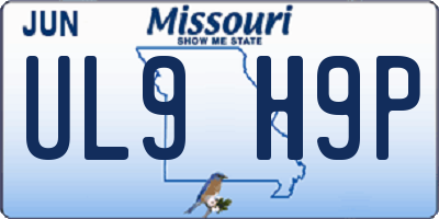MO license plate UL9H9P