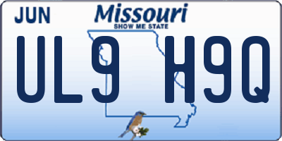 MO license plate UL9H9Q