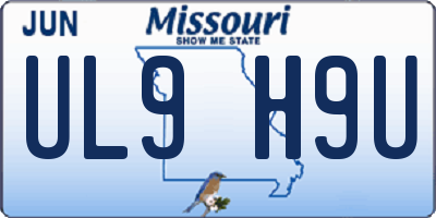 MO license plate UL9H9U