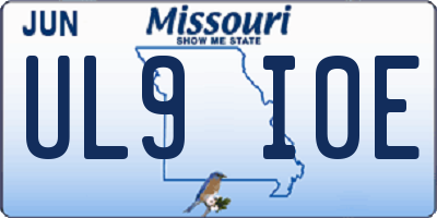 MO license plate UL9I0E