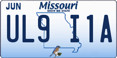 MO license plate UL9I1A