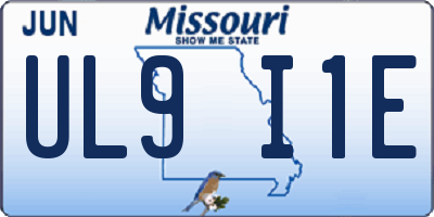MO license plate UL9I1E