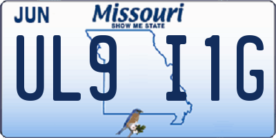 MO license plate UL9I1G