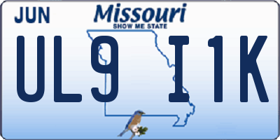 MO license plate UL9I1K