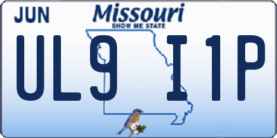 MO license plate UL9I1P