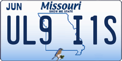 MO license plate UL9I1S
