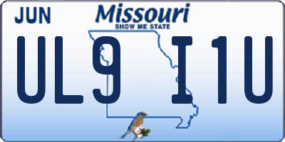 MO license plate UL9I1U