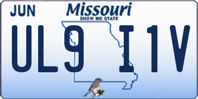 MO license plate UL9I1V