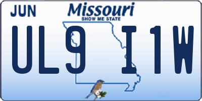 MO license plate UL9I1W