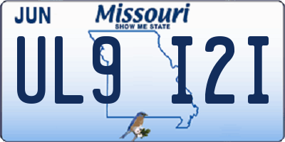 MO license plate UL9I2I