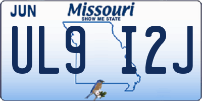 MO license plate UL9I2J